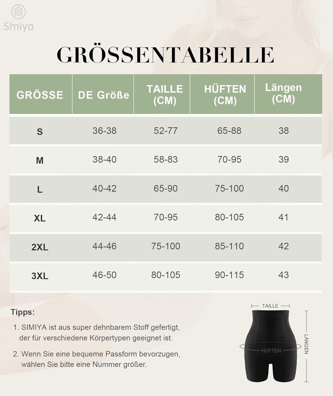 SIMIYA Bauchweg Unterhose Damen Hohe Taille Bauch Weg Shapewear Miederhose mit Bein Shaping Unterhos