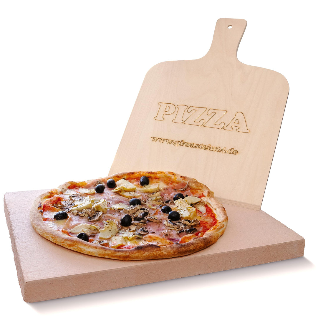 PIZZASTEIN - BROTBACKSTEIN Set, extra dicker lebensmittelechter Schamottestein eckig 40 x 30 x 3 cm