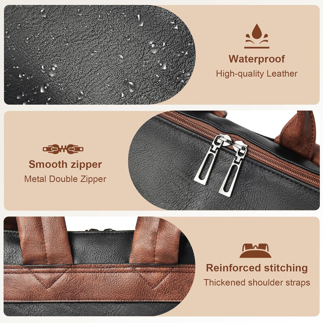 Shrrie Laptop-Rucksack für Damen, 15,6 Zoll Reise-Rucksack aus Leder, Handgepäck-Rucksack Computerta