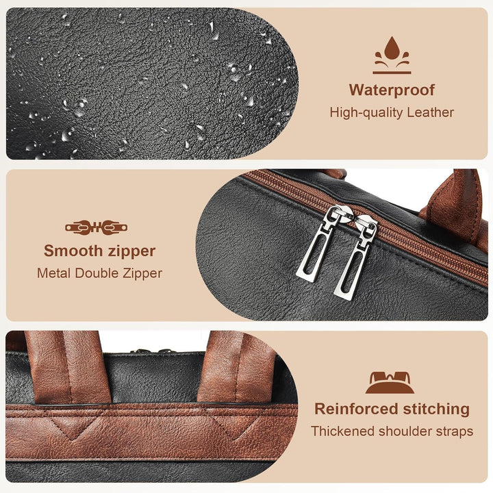 Shrrie Laptop-Rucksack für Damen, 15,6 Zoll Reise-Rucksack aus Leder, Handgepäck-Rucksack Computerta