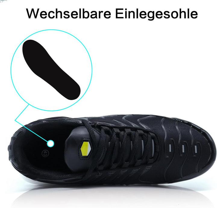 Procity Unisex Damen Herren Dämpfung Sneaker Sportschuhe leichte Laufschuhe 38 EU Schwarz, 38 EU Sch