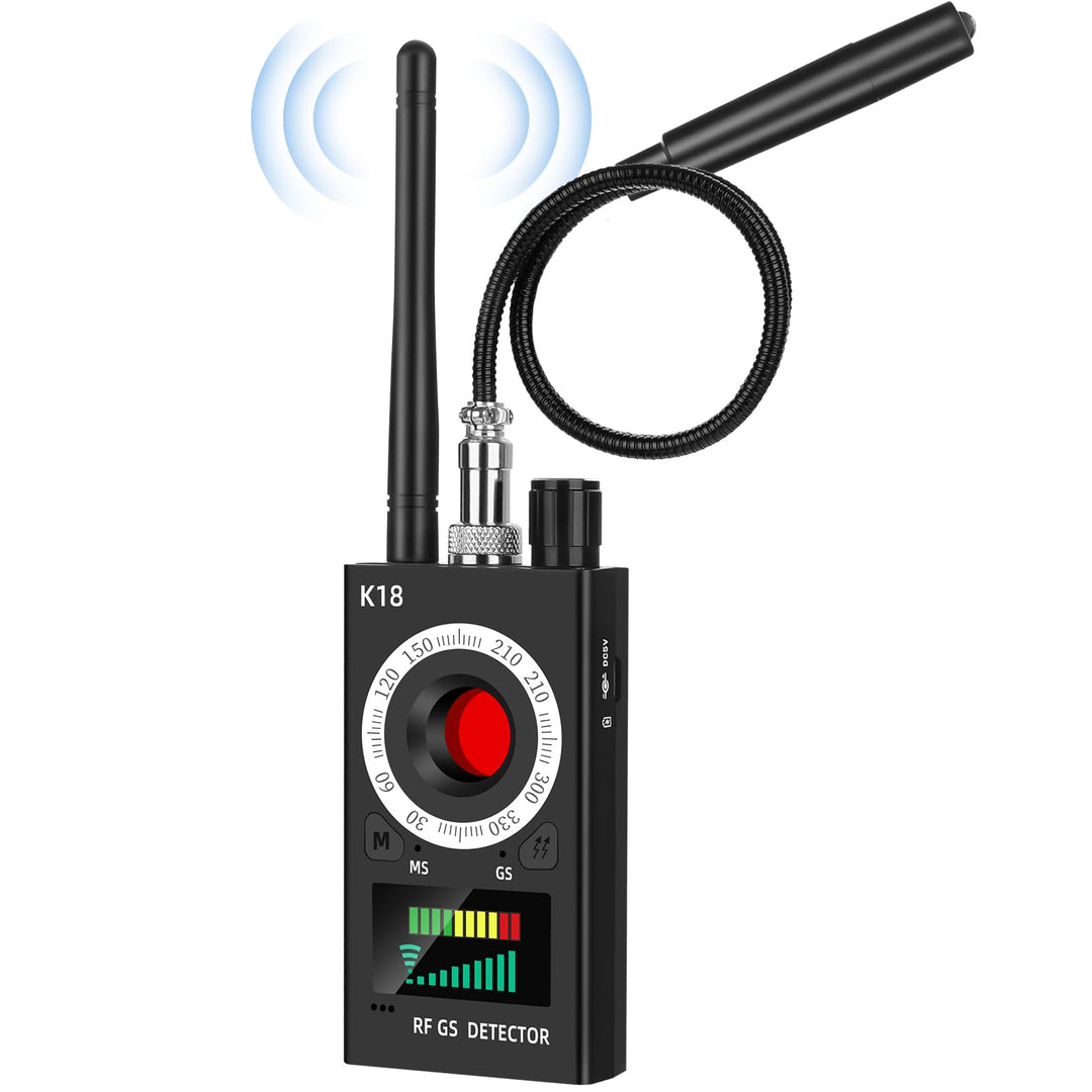 K18 Wanzen Detektor 4-in-1 Anti Spy Kamera &amp; GPS Scanner | RF 1MHz–6.5GHz detection · Magnetfeld &amp; G