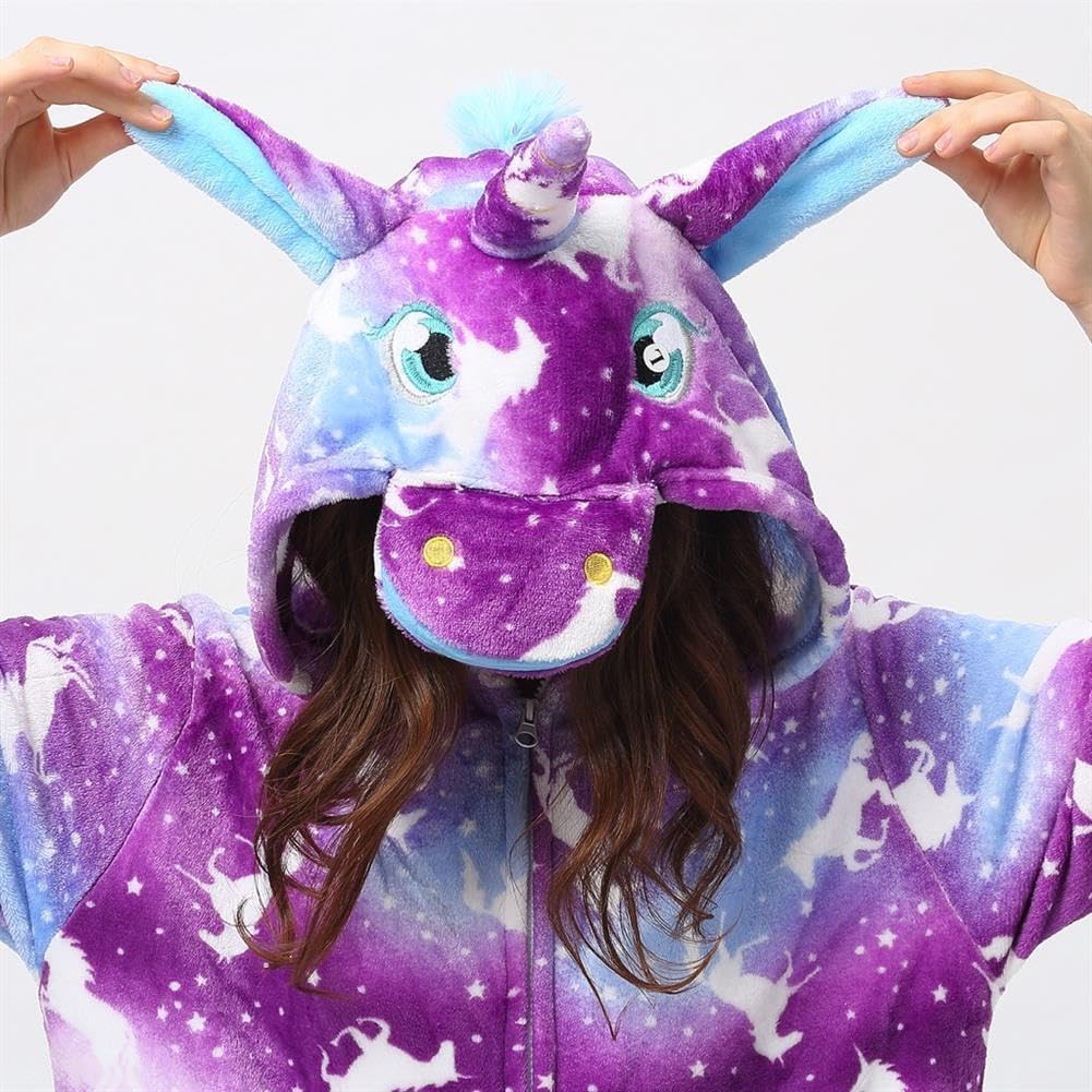 Katara 1744 Jumpsuit, UnisexÊ? Erwachsene, Einhorn Lila-bunt, Körpergrösse 145-155cm (S) Einhorn Lil