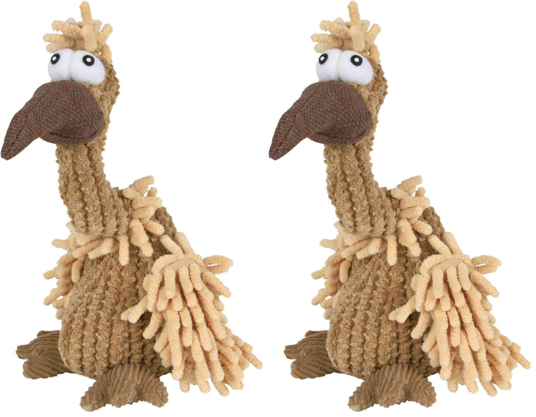 TRIXIE Geier Gustav Hundespielzeug, 24 cm (Packung mit 2), Braun 24 cm (Packung mit 2)