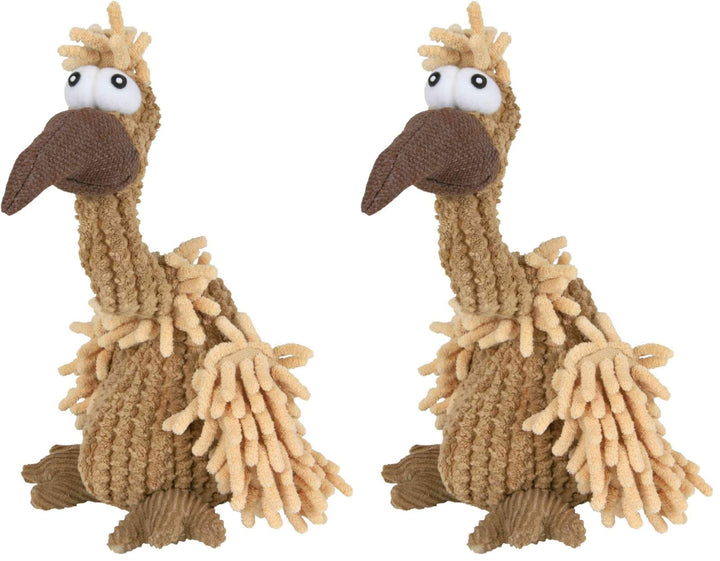 TRIXIE Geier Gustav Hundespielzeug, 24 cm (Packung mit 2), Braun 24 cm (Packung mit 2)