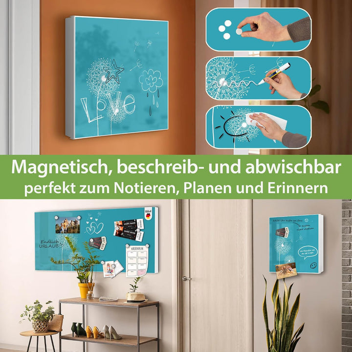 banjado Grosser Schlüsselkasten Metall - Schlüsselbox 30x30cm mit 32 Haken - Schlüsselkasten modern