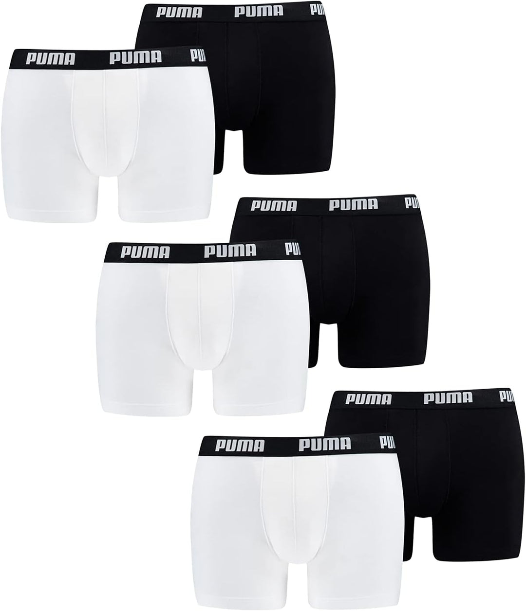 PUMA Herren Boxershorts Unterhosen 100004386 6er Pack, Wäschegrösse:2XL, Artikel:-301 White/Black