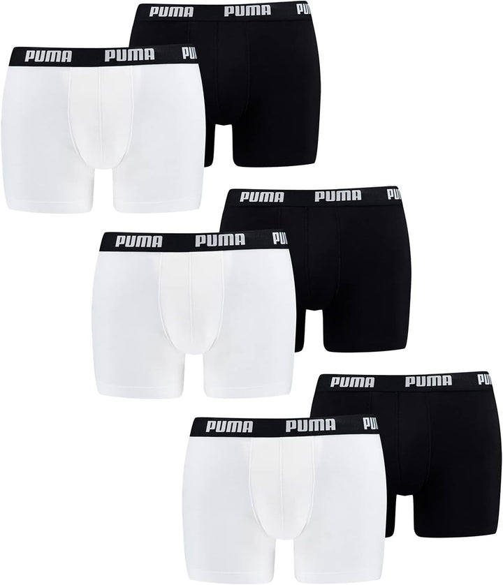 PUMA Herren Boxershorts Unterhosen 100004386 6er Pack, Wäschegrösse:2XL, Artikel:-301 White/Black