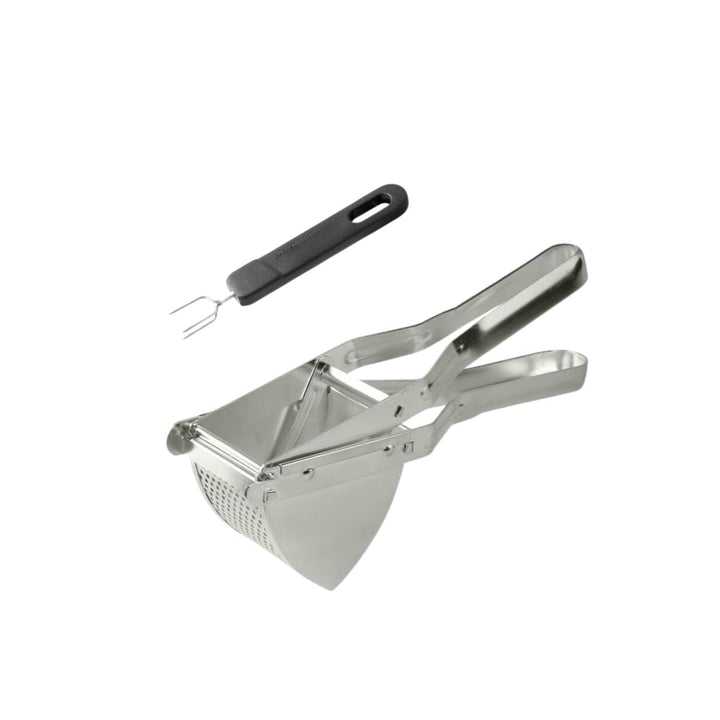Fackelmann 9932450 Kartoffelstampfer, Hebelpresse, Kartoffelgabel, Kartoffelspiess, Edelstahl, Kunst