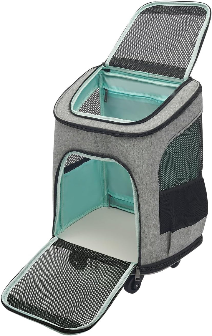 Hundetransportbox mit Rollen,Faltbarer Transportbox,Katzenrucksack mit Teleskopgriff,Transportboxen