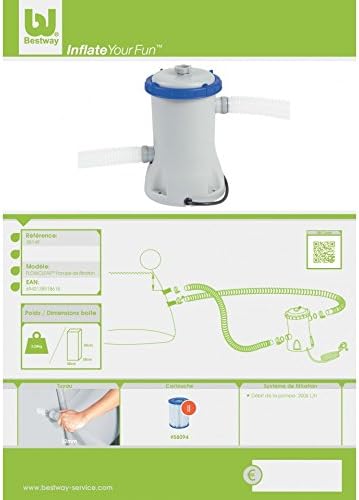 Bestway Typ II Kartuschenfilter 2,01 mᶟ/h, 2,01 mᶟ/h