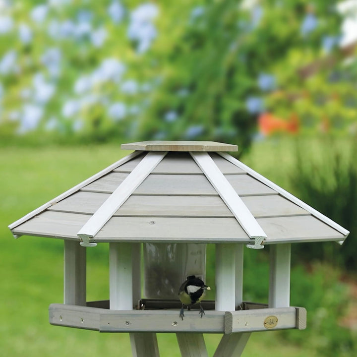 HABAU Vogelhaus "Ottawa" mit Silo und Ständer, grau-weiss