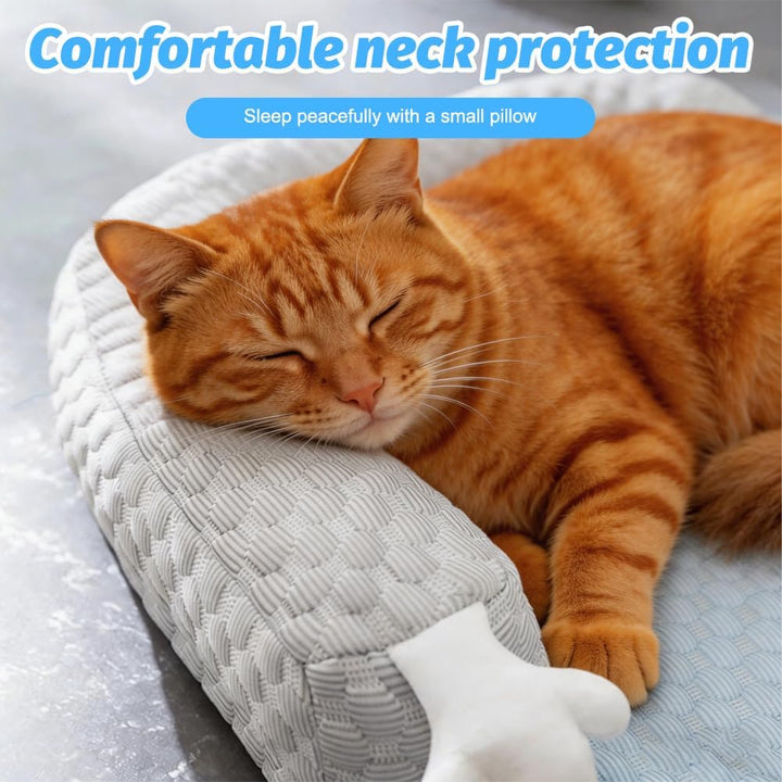 Katzenkuhlbett Waschbar, U-fōrmigem Kühlmatte Katze Ohne Gel, Kopfkissen Katzen Bettchen fur Katze H