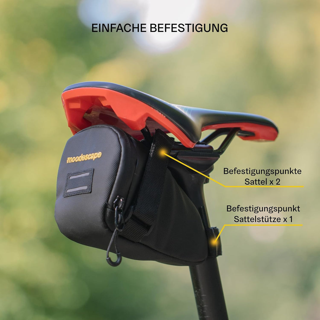 Satteltasche, 0,73 Liter, Wasserdicht – Recyceltes Robustes Polyester – Aero-Design – Helles Innenfu