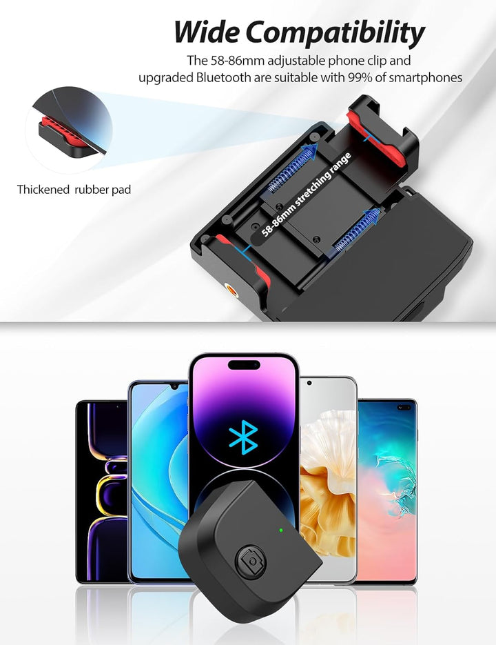 Smartphone Handle Grip, ULANZI CG02 Smartphone Capgrip mit Aufhelllicht, 3 Stufen Einstellbar, Smart