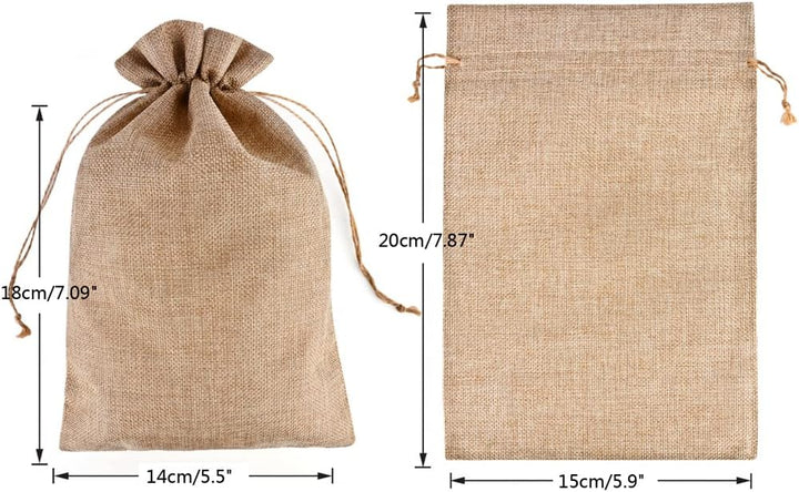 CLTPY 30 Stück Jutesäckchen 15x20 cm mit Kordelzug, Geschenktüten Baumwollsäckchen Stoffsäckchen für