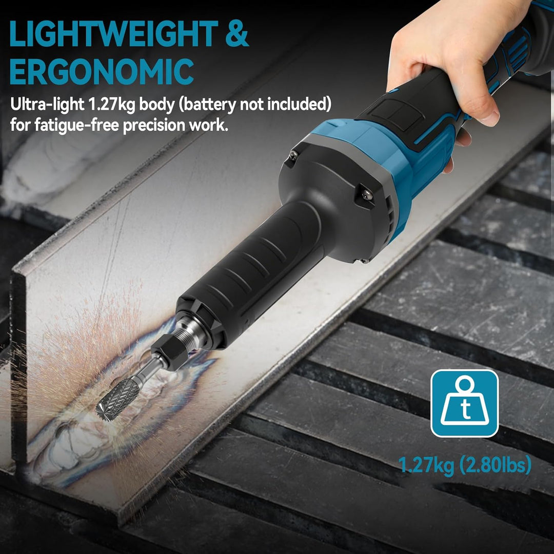 Akku Geradschleifer Kompatibel mit Makita 18V Akku, Bürstenloser Geradschleifer 6mm 3mm Bohrfutter P