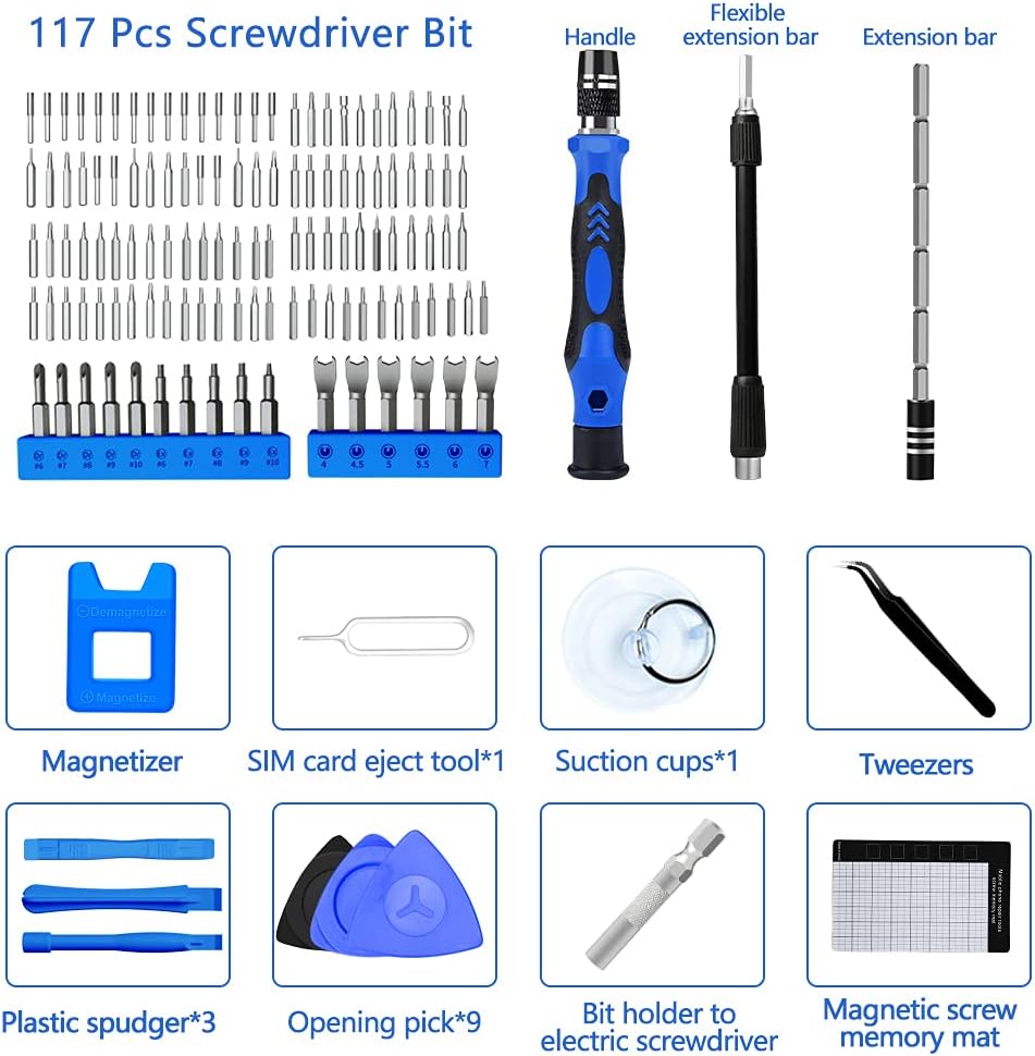 138 in 1 Schraubendreher Set Feinmechanik Mini Feinmechaniker Satz Magnetisch Upgrade Version Präzis