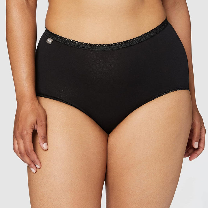 Playtex Slip Damen Essential Cotton Maxi Slip x6 M Weiss/Schwarz, M Weiß/Schwarz