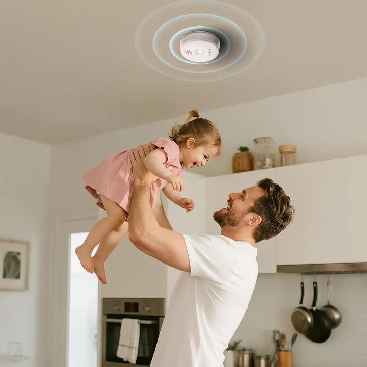 HEIMAN Rauchmelder, Funkvernetzbar, Funkrauchmelder Max. 40 vernetzbarer Brandmelder,85dB, 10 Jahre