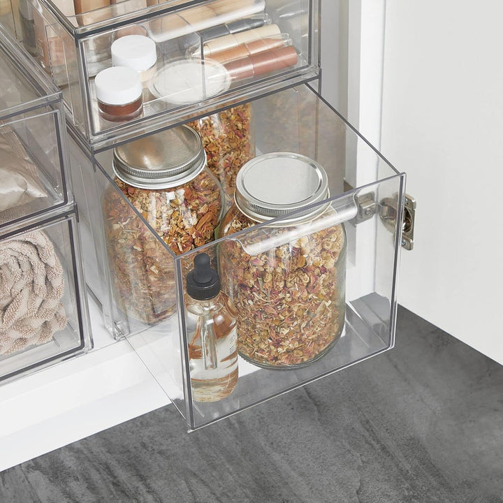 mDesign Kosmetikorganizer – stapelbare Schubladenbox aus Kunststoff – praktische Box zur Aufbewahrun