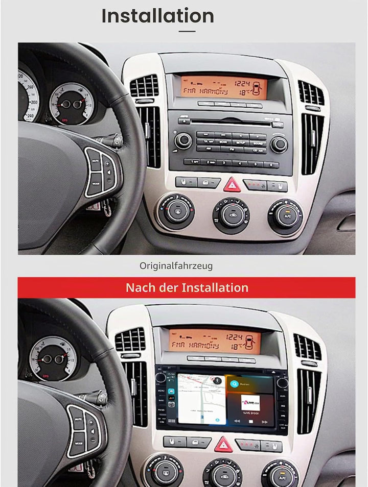 Kompatibel mit: Kia Cee'd Venga 7" Touch Android Autoradio DVD GPS Navi CarPlay AndroidAuto