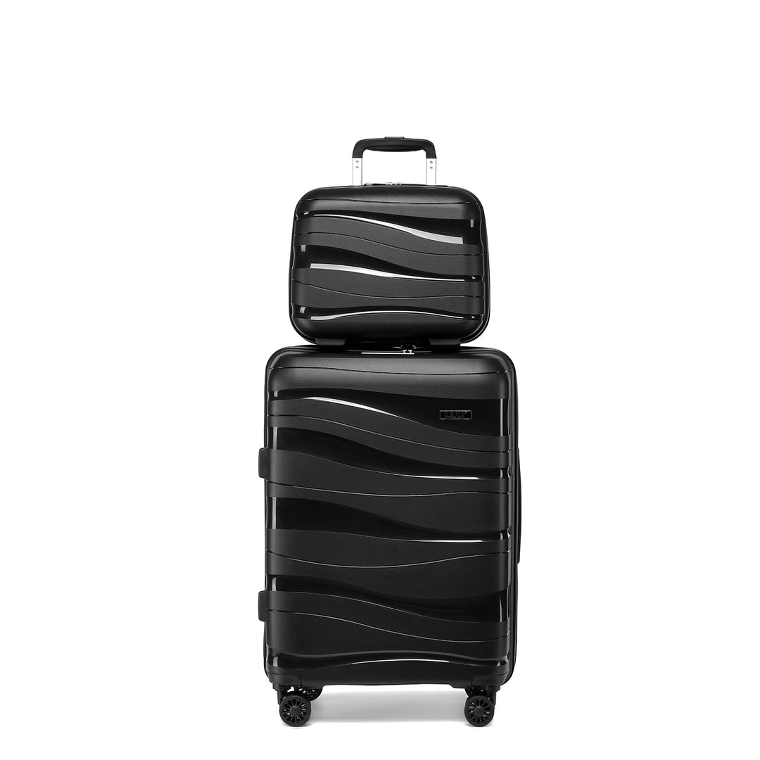 KONO Koffer Trolley 55cm Reisekoffer Set Leicht Hartschalenkoffer mit TSA Schloss Zwillingsrollen Ro