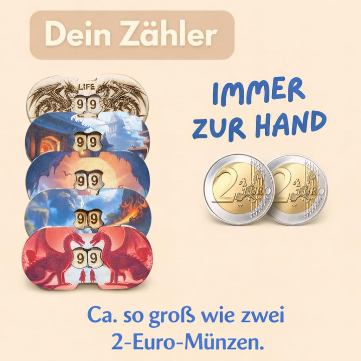 JDR Lebenszähler – kompaktes & langlebiges Zubehör – Punktmarker für Rollenspiele, Karten & Brettspi