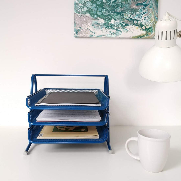 Leviatan Metall Ablage Ablagefächer | Büro Organizer Schreibtisch | Schubladen für Dokumente | 3 Sch