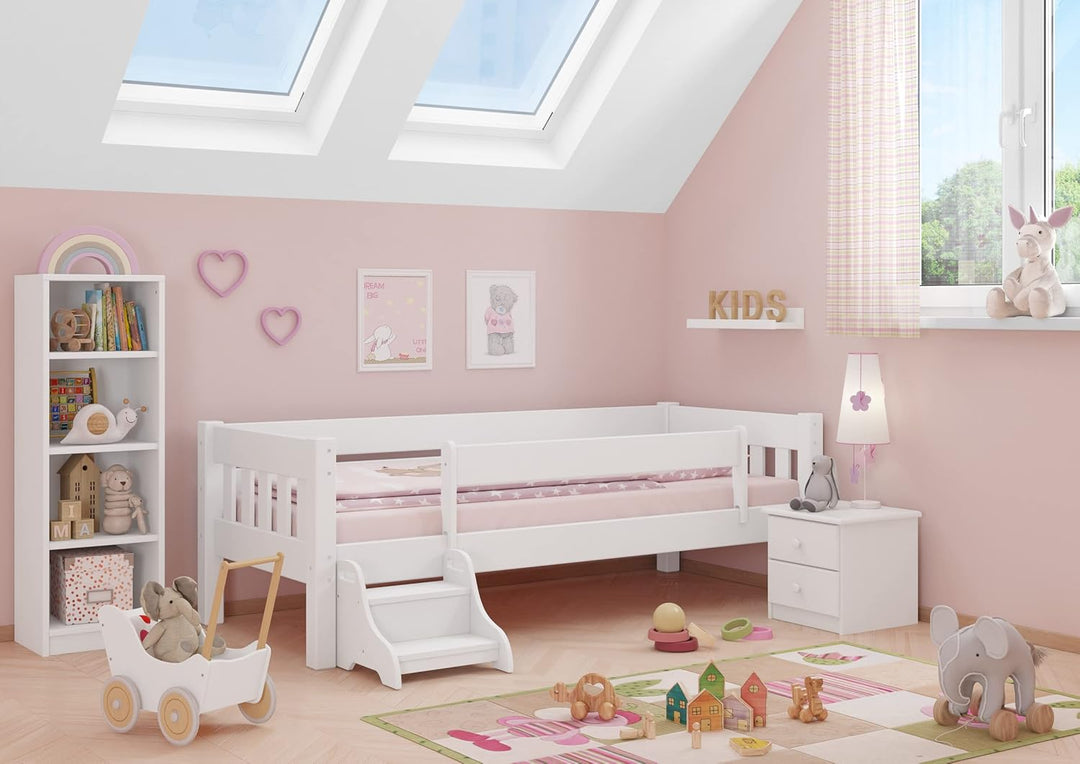 Erst-Holz Kindersicherung zum Aufstecken auf den Bettrahmen Massive Kiefer oder weiss V-60.Kisi-B25,