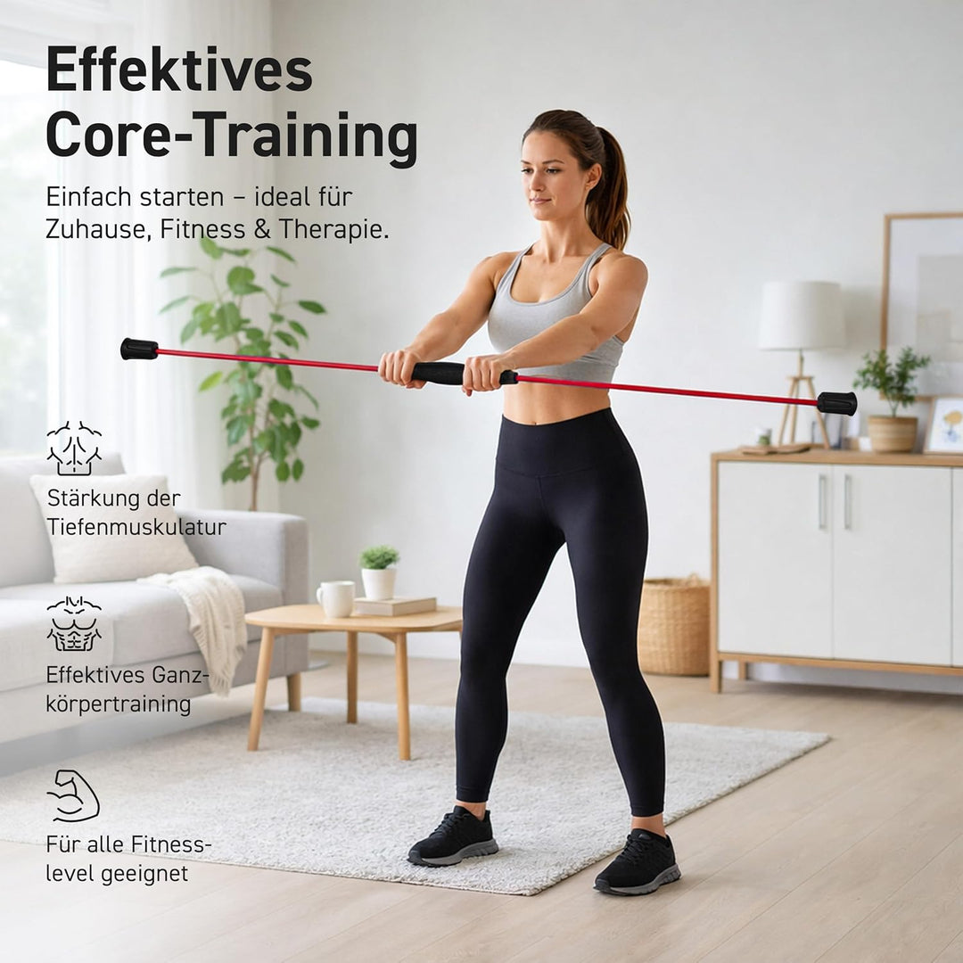 MSPORTS Schwingstab Premium 160 cm – Fitness Swingstick aus Fiberglas für Ganzkörpertraining in Rot