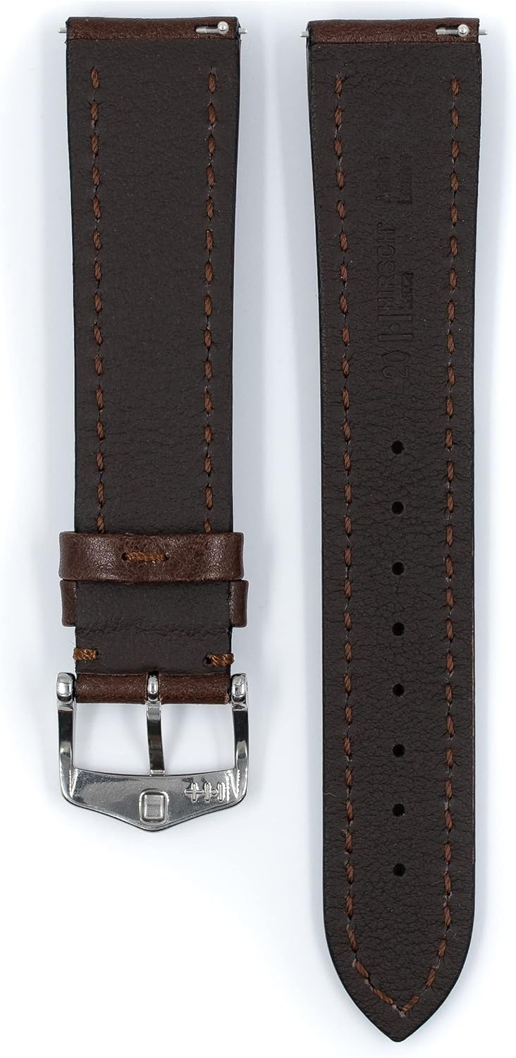 HIRSCH Herren Uhrenarmband Rindsleder Modell Lucca 22 mm Braun, Braun