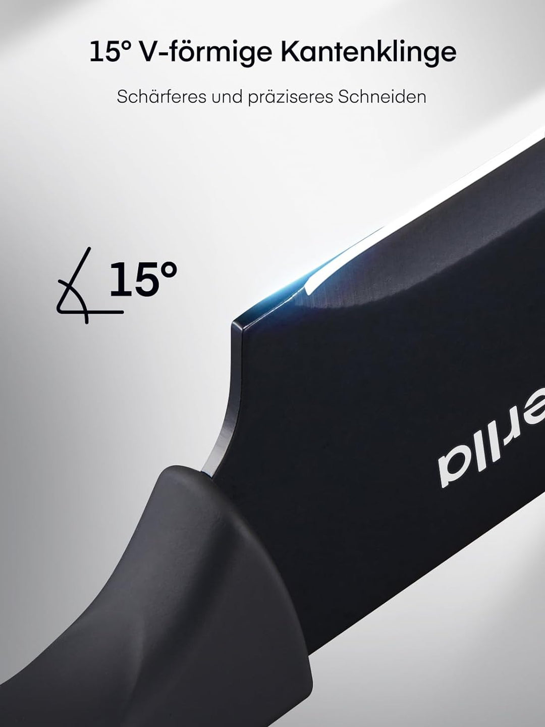 D.Perlla Messerblock, 16-TLG Messer set, Schwarz Antihaft-Beschichtung Messer mit Acryl Messerhalter