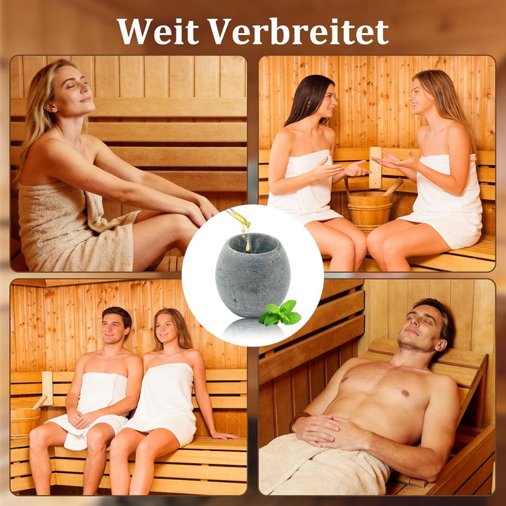 Sauna Verdampferschale aus robustem Granit, Emittiert bei Erwärmung für Mentholkristalle und Saunaöl