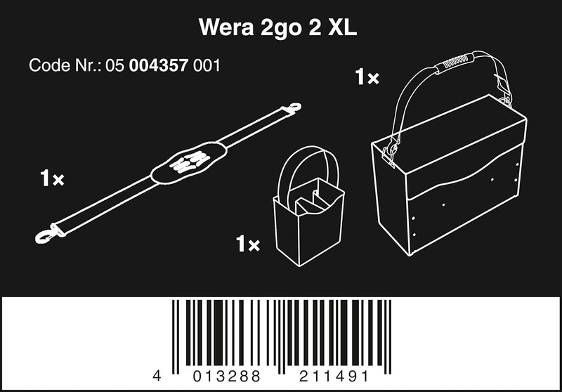 Wera 05004357001 2go 2 XL Werkzeug-Container Wera 2go 2 XL Single, Wera 2go 2 XL Single