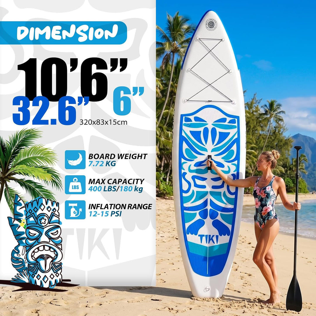 FunWater Aufblasbares Stand Up Paddle Board Multifunktionale Paddelboards mit Flossen, Knochleine, S