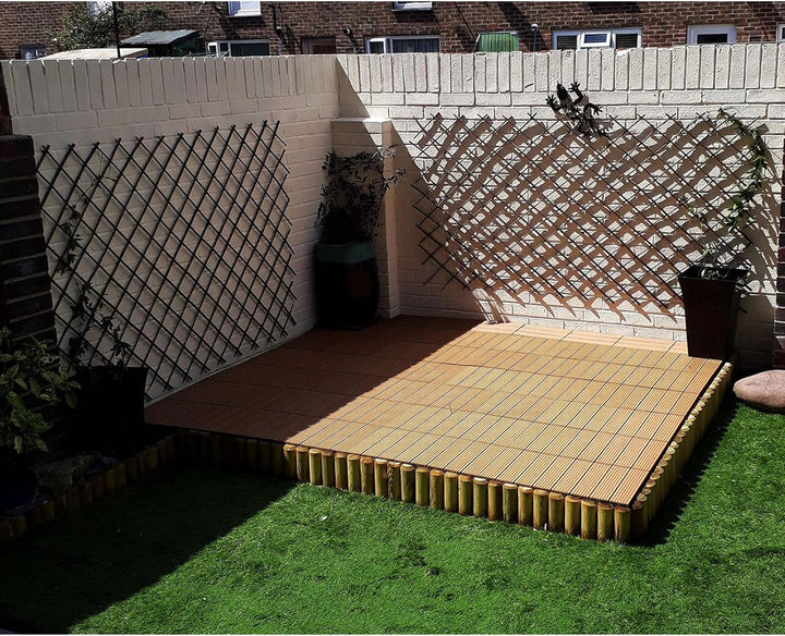 Terrassenfliesen aus Verbundmaterial, Teak-Optik, Klick-System, für Terrasse/Balkon/Dachterrasse/Whi