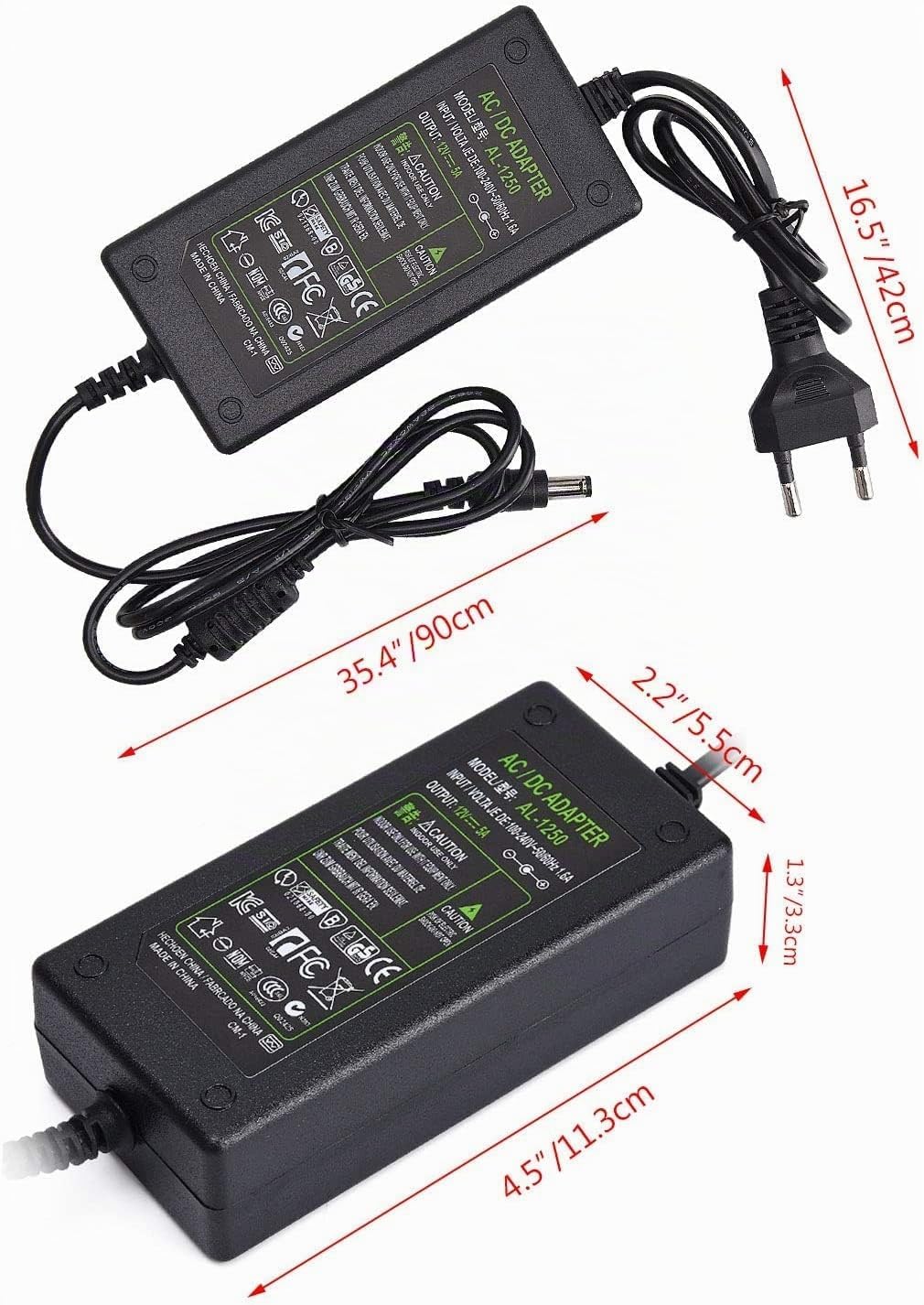 Nobsound 12V 5A Netzteil Adapter, AC 100-240V bis DC 12 Volt 5 Amp 60W Stromversorgung für Verstärke