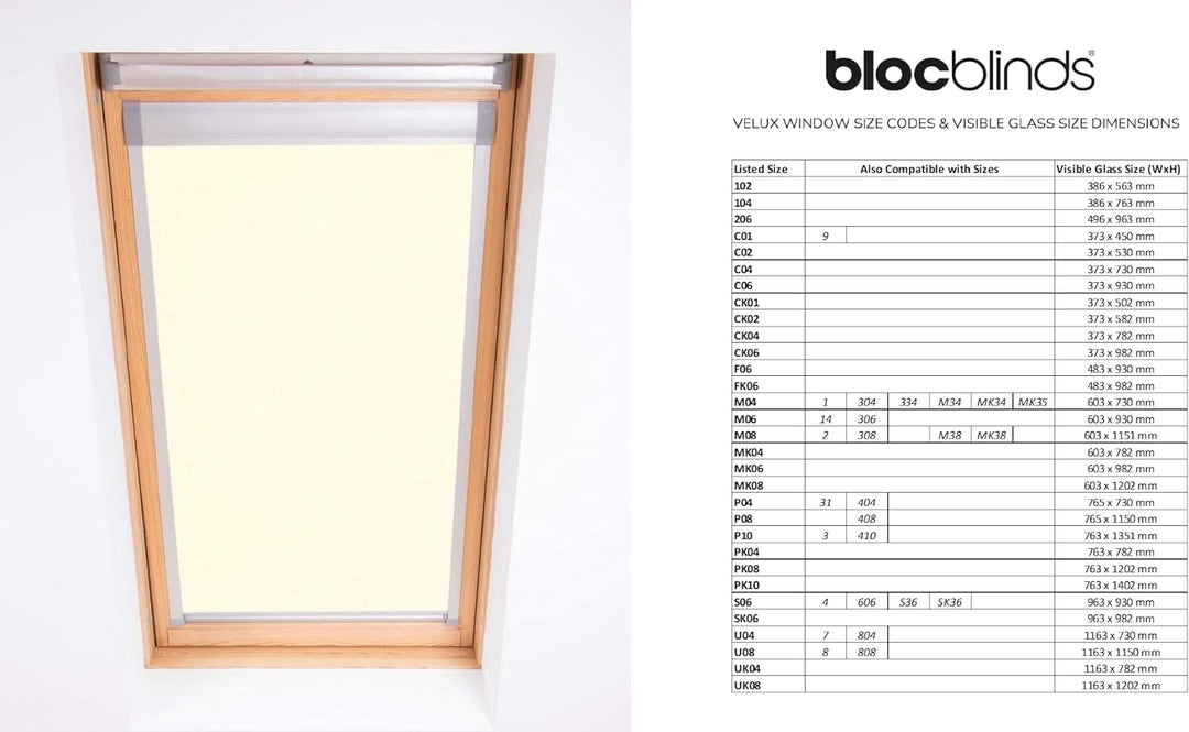 Bloc Skylight Rollo für Velux Dachfenster Blockout, cremefarben, C01 C01 Für Velux Dachfenster Cream