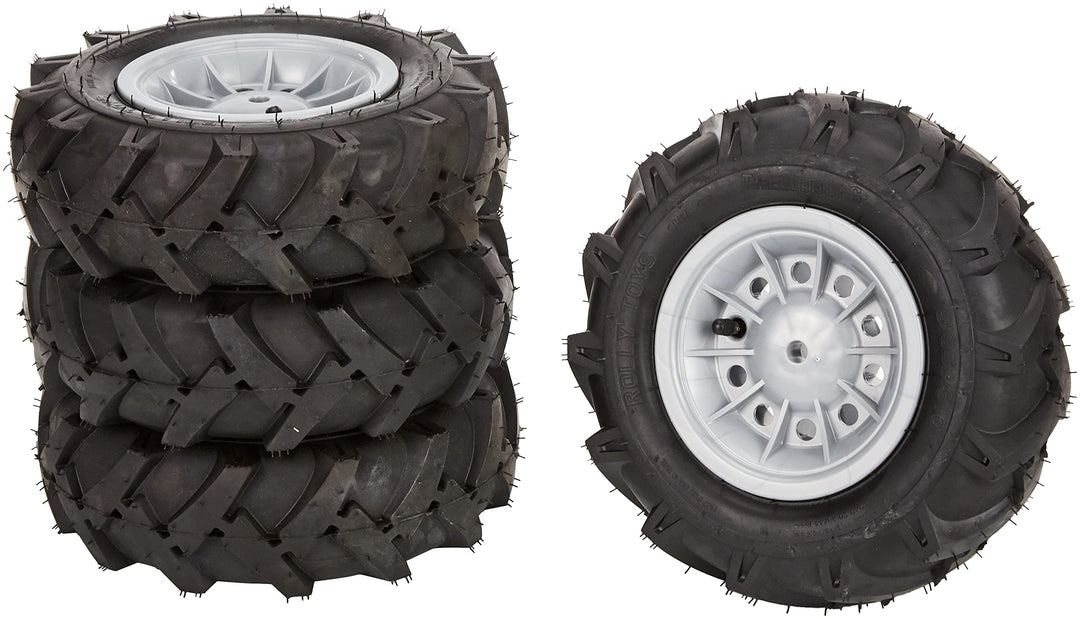 Rolly Toys 40 918 1 Luft Reifen für Kinderfahrzeuge (4 Stück, silberne Felgen, 310x95 mm) 409181