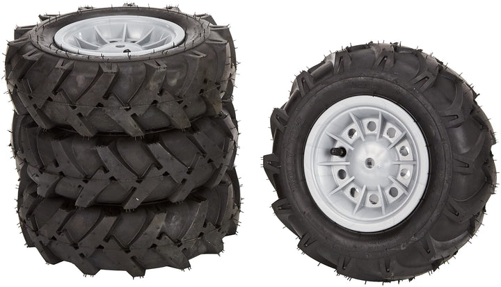 Rolly Toys 40 918 1 Luft Reifen für Kinderfahrzeuge (4 Stück, silberne Felgen, 310x95 mm) 409181