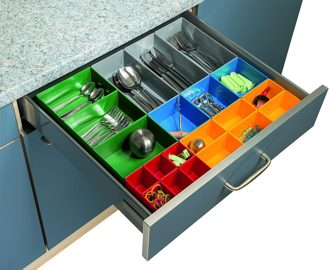 Allit 457370 Schubladen rot/gelb/blau/grün/grau EuroPlus Set 63/22, 450 x 500 x 63mm 450 x 500 x 63m