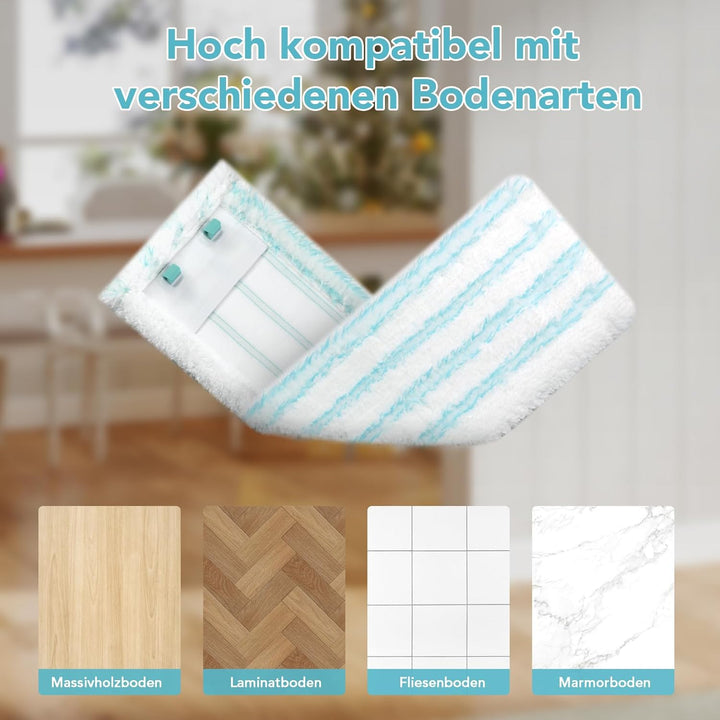 4 Stück Bodenwischer Ersatzbezug für Leifheit Profi XL Micro Duo/Profi XL Cotton Plus Wischbezug, fü