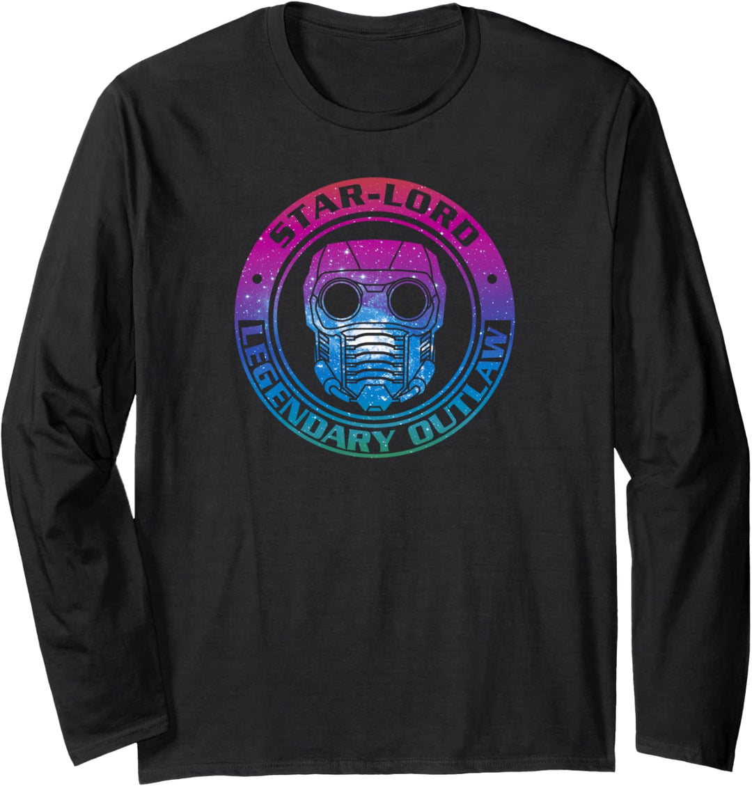 Marvel Star-Lord Legendary Outlaw Gradient Circle Text Langarmshirt