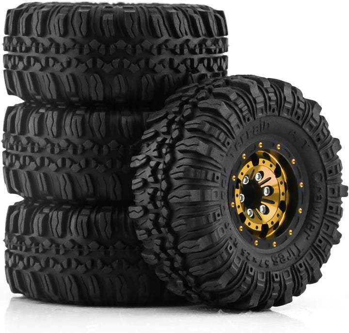 KEEDA 57mm RC Reifen und Räder, 1,0 Zoll Micro Beadlock Felge für 1/18 TRX4M 1/24 RC Crawler Car Axi