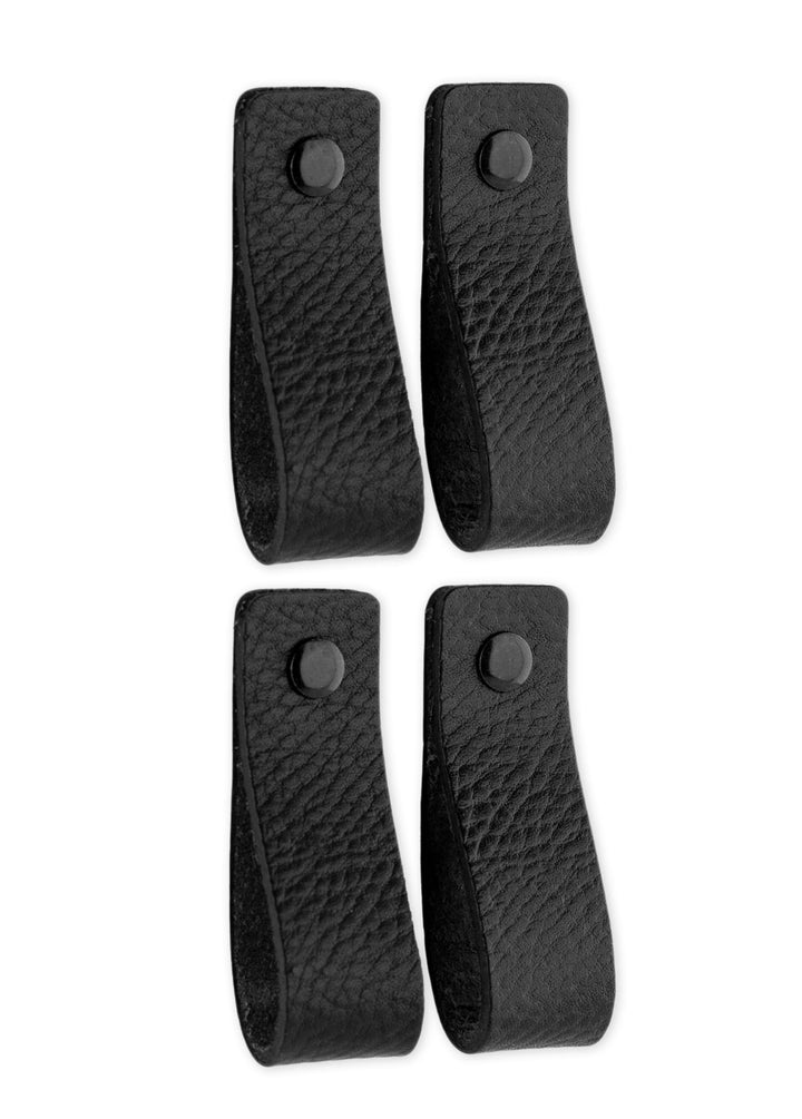 Brute Strength - Ledergriffe für Möbel - Schwarz - 4 Stück - 16,5 x 2,5 cm - Schrankgriff, Türgriff