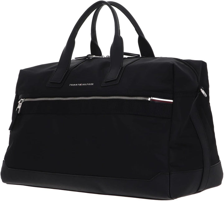 Tommy Hilfiger Herren Th Erhöhte Nylon-Reisetasche Duffle Bags, Schwarz