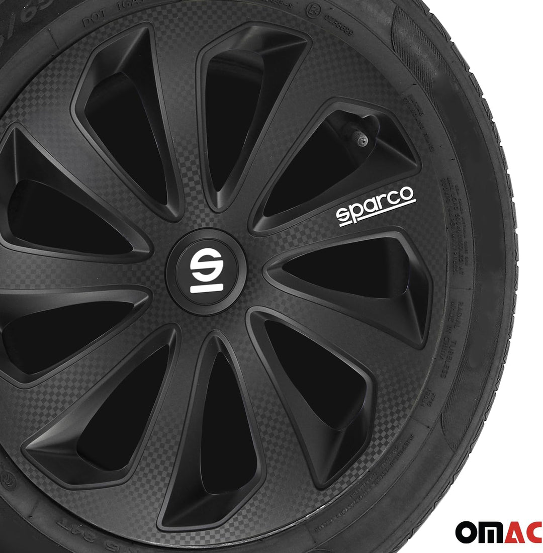 Satz Sparco Radzierblenden Sicilia 16-Zoll Schwarz/Karbon