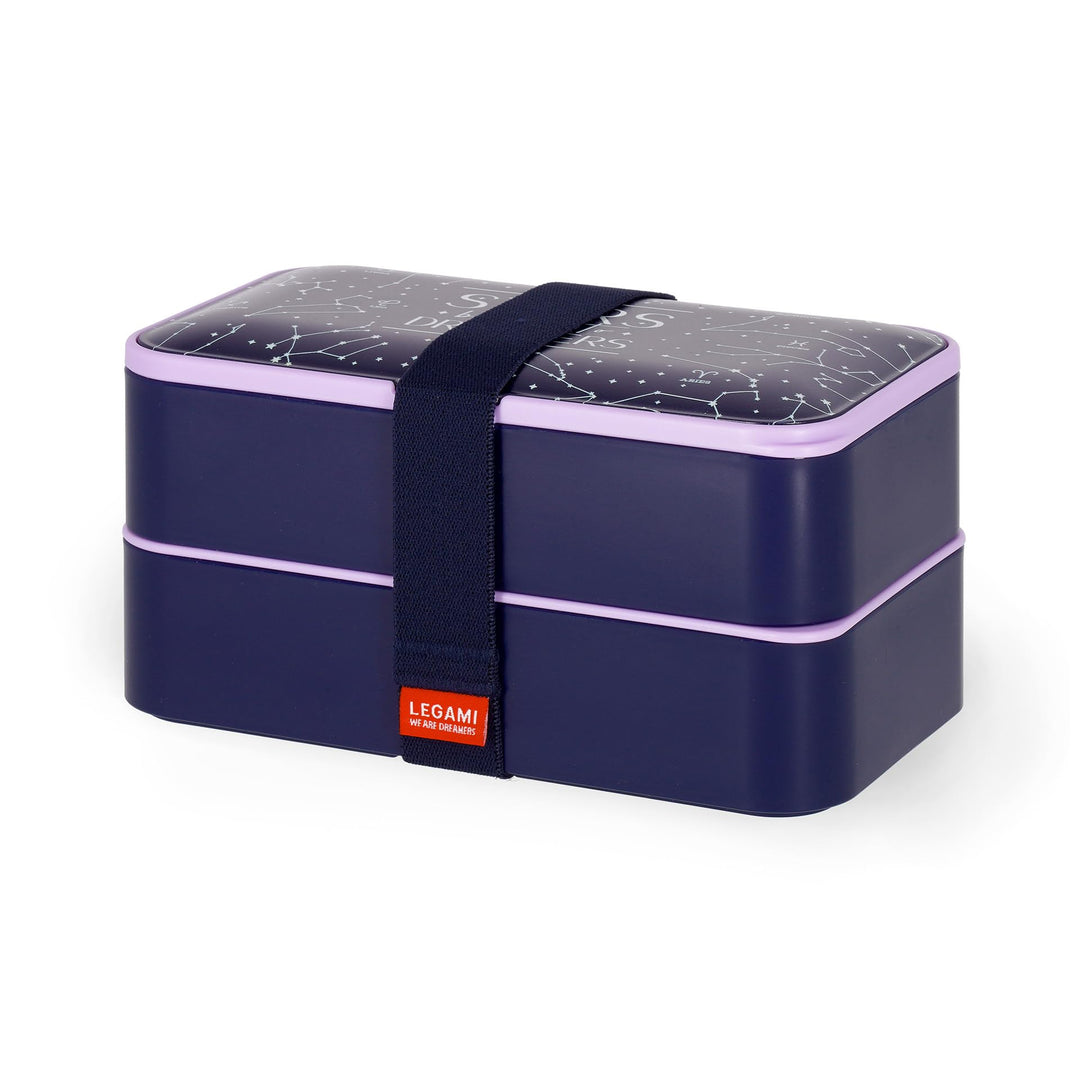 Legami - Lunchbox mit 3 Besteckn, Stars, Lunchbox, Fassungsvermögen 1200 ml, auslaufsicher, mikrowel