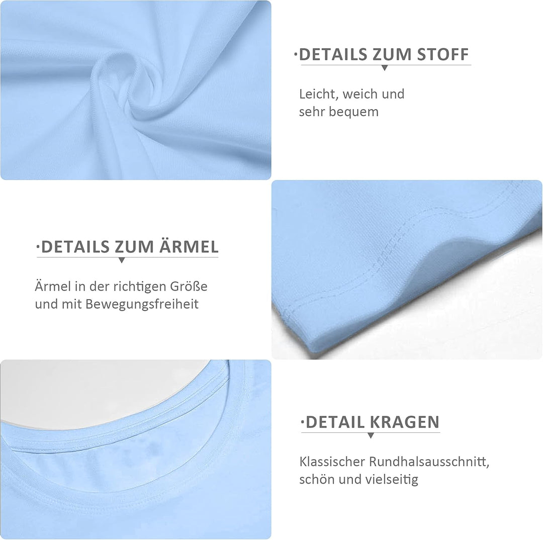 LiKing Damen T-Shirt Baumwolle Kurzarm Basic Sommer Rundhals T-Shirts Oberteile Top Bluse 1/3er Pack